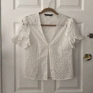 ZARA eyelet top